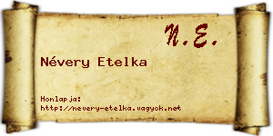 Névery Etelka névjegykártya